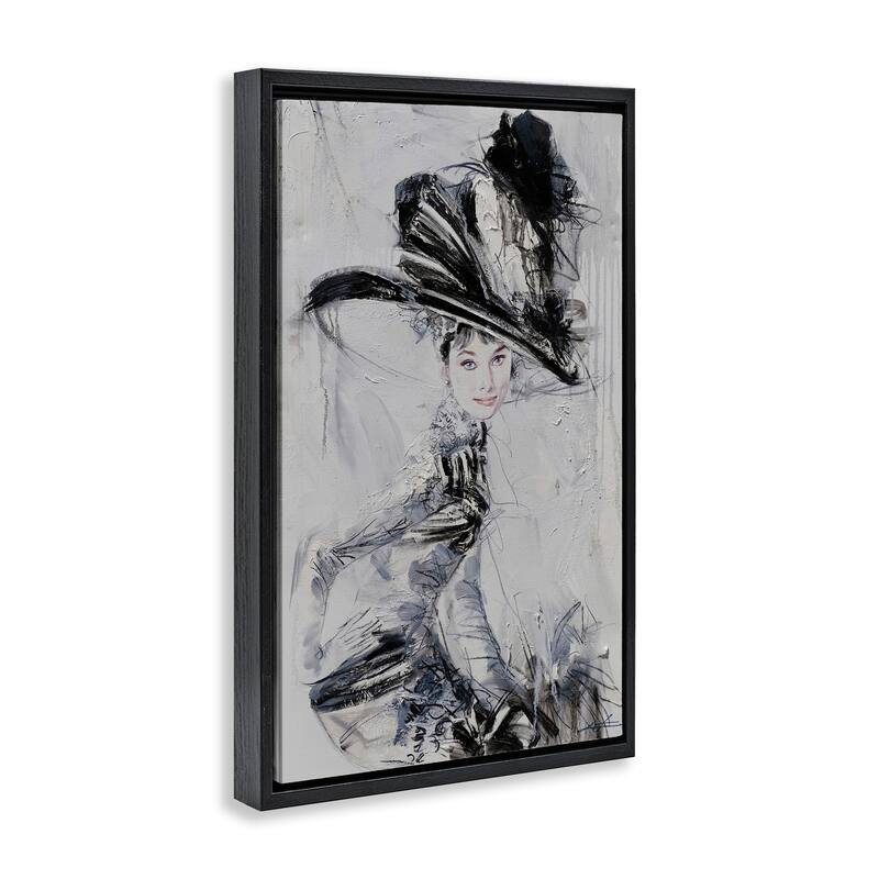 Stupell Abstract Sophisticated Audrey Framed Floater Canvas Wall Art Design By Lucille Lee