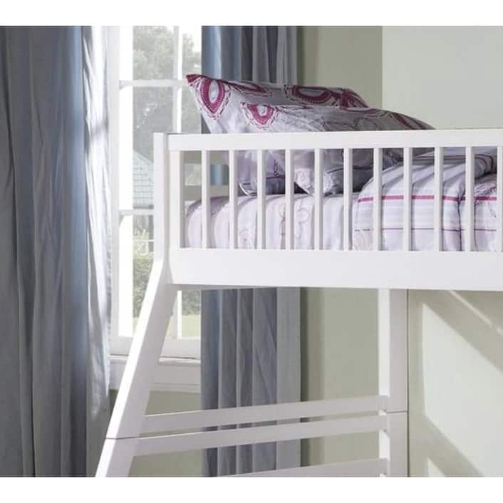 Jason White Finish Twin/Full Bunk Bed W/Storage