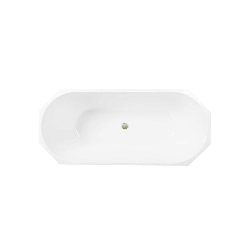 Edward Soaking Diamond Style Bathtub in Glossy White