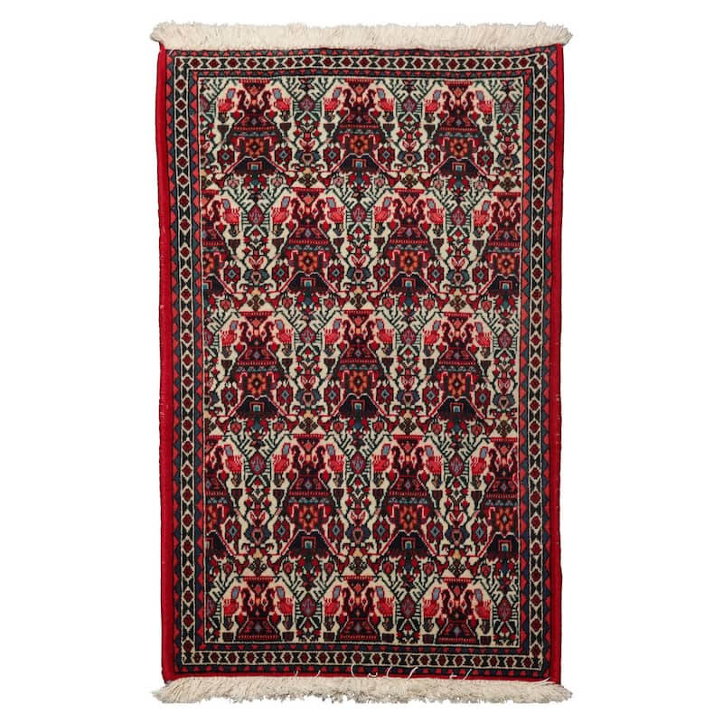 2'2''x3'7'' Hand Knotted Wool Ivory Abadeh Traditional Rug - 2' 2'' x 3' 7'' - 2' 2'' x 3' 7''
