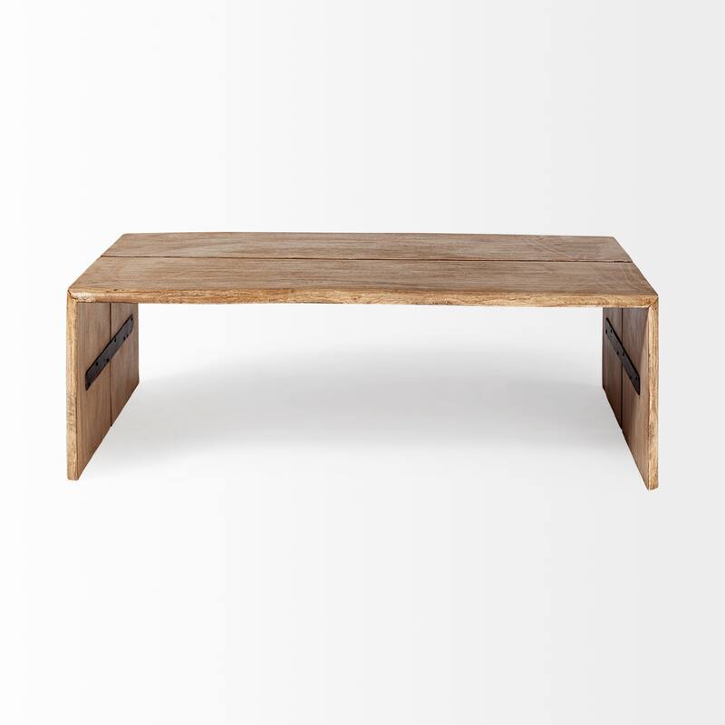 HomeRoots 48" Brown Solid Wood Coffee Table - 25