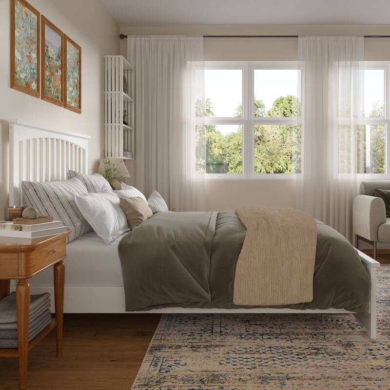 Becket Solid Wood Low Profile Platform Bed with Matching Footboard