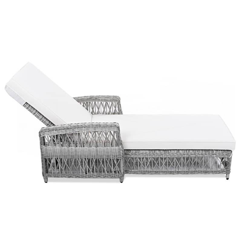 2 Pieces Long Reclining Chaise