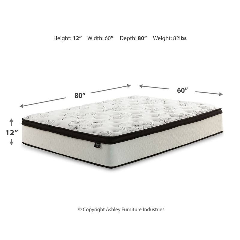 Queen Size Chime 12 Inch Medium Firm Hybrid Mattress with Cooling Gel Memory Foam , White