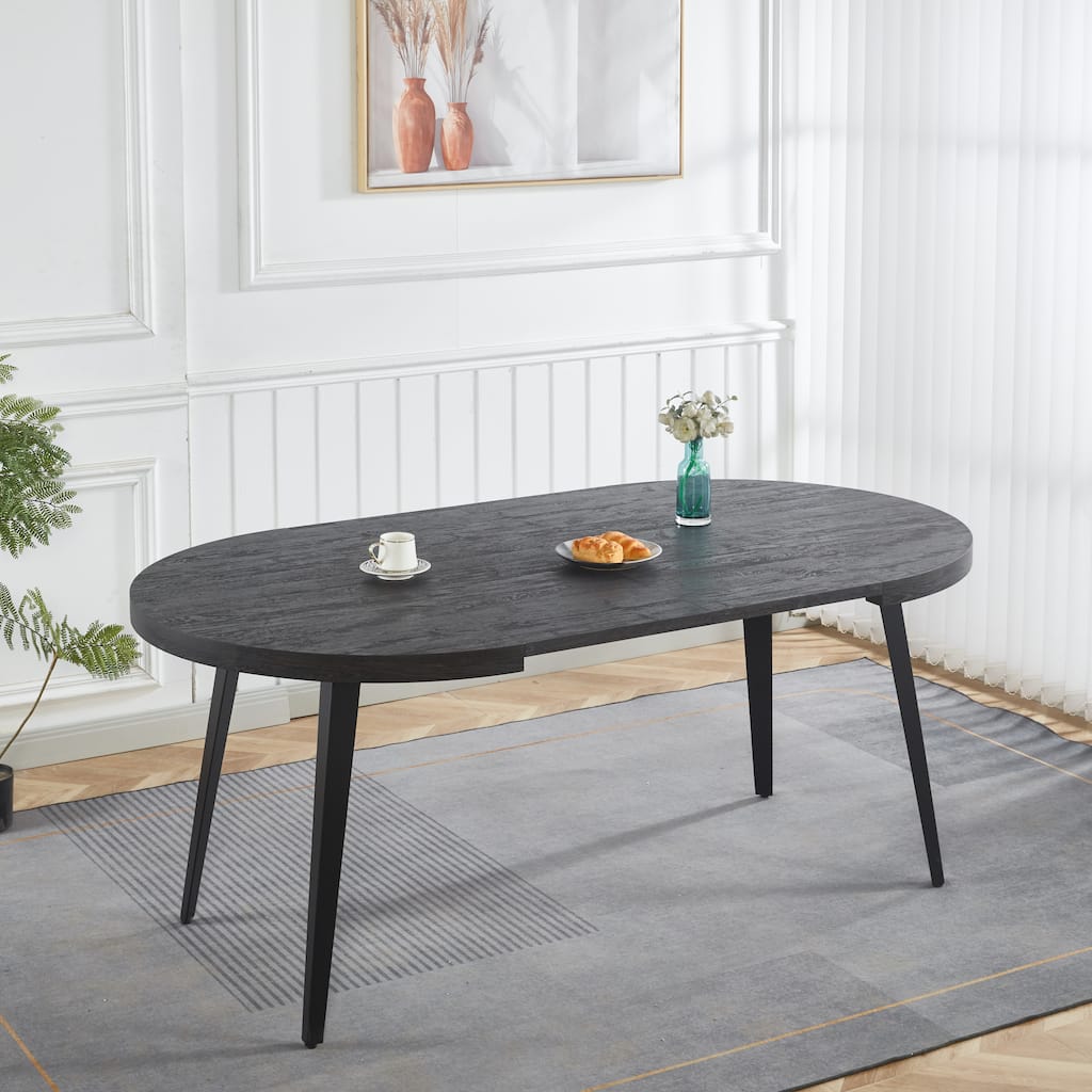 Extendable table,DINING TABLE,OFFICE TABLE,COFFEE TABLE,metal leg,MDF top,100/140/180x100x75cm,BLACK COLOR