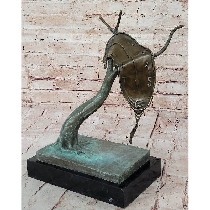 The Persistence Of Memory Melting Clock By Salvador Dali Bronze Statue Sculpture Decor