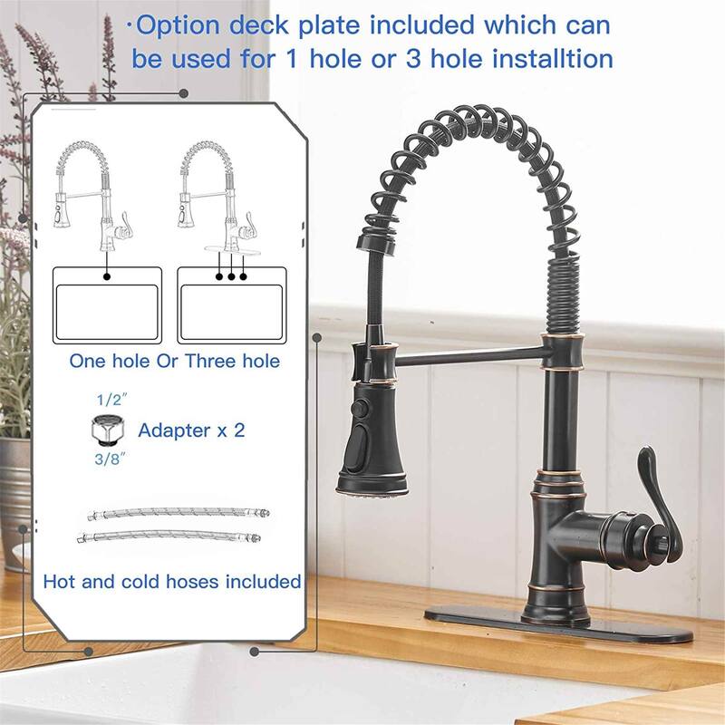 Single Handle Kitchen Sink Faucet With Pull Down Sprayer Commercial Kitchen Faucet One Hole Spring High Arc Gooseneck Bar Faucet