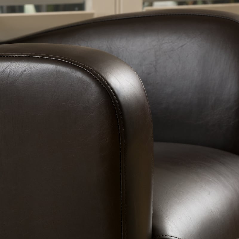 Christopher Knight Home - Angelo Bonded Leather Wingback Swivel Club Chair