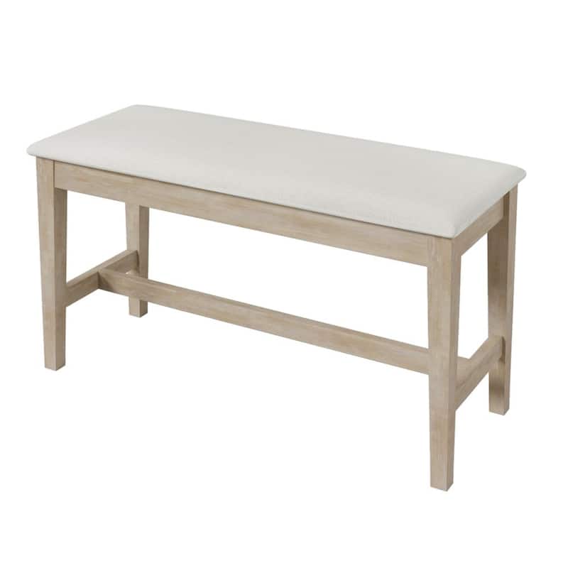 6-Piece Wood Half Round Dining Table Set Kitchen Table Set with Long Bench and 4 Dining Chairs
