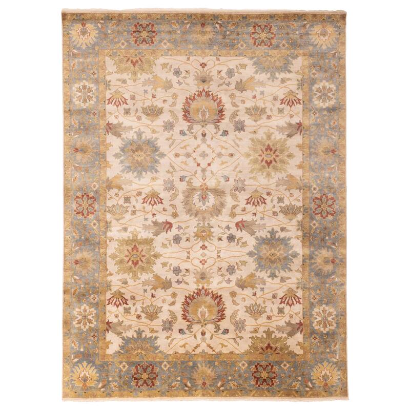 ECARPETGALLERY Hand-knotted Jules Serapi Beige, Ivory Wool Rug - 8'11 x 11'11