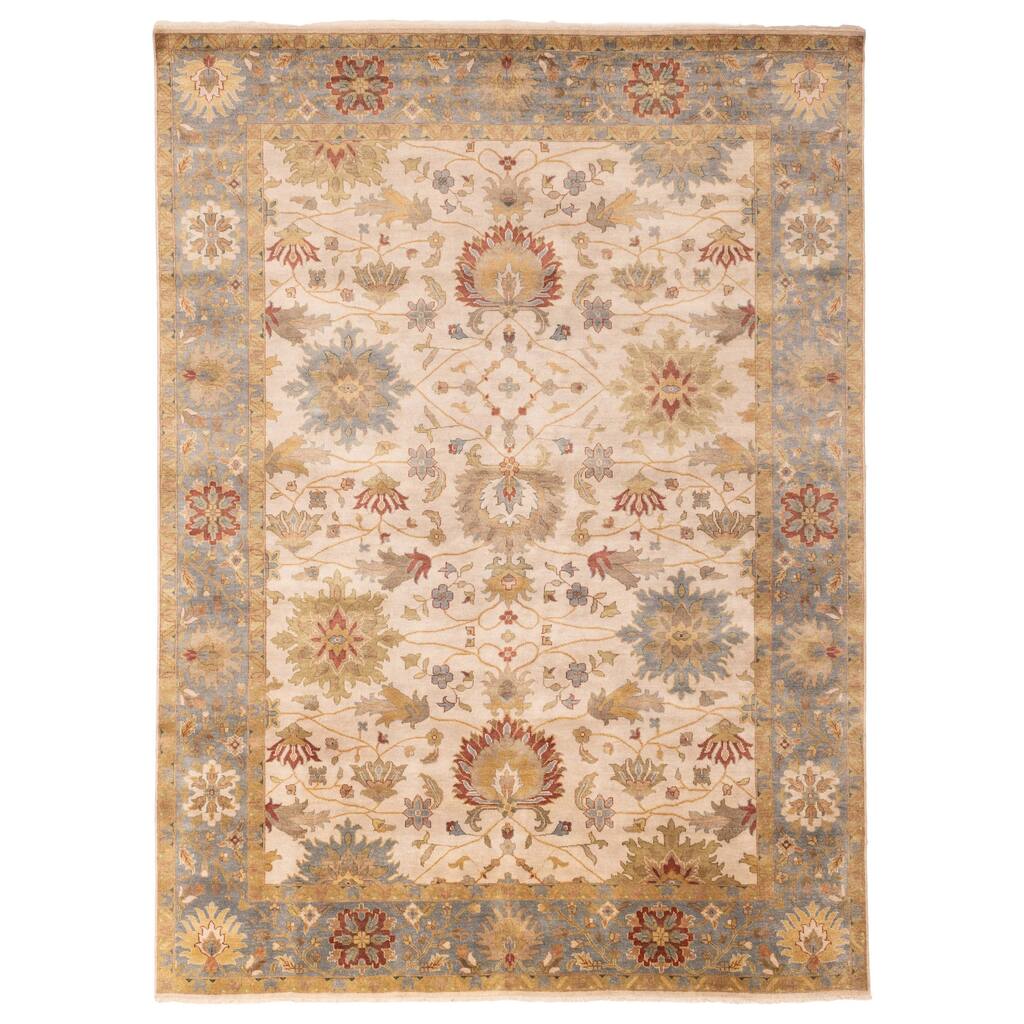 ECARPETGALLERY Hand-knotted Jules Serapi Beige, Ivory Wool Rug - 8'11 x 11'11