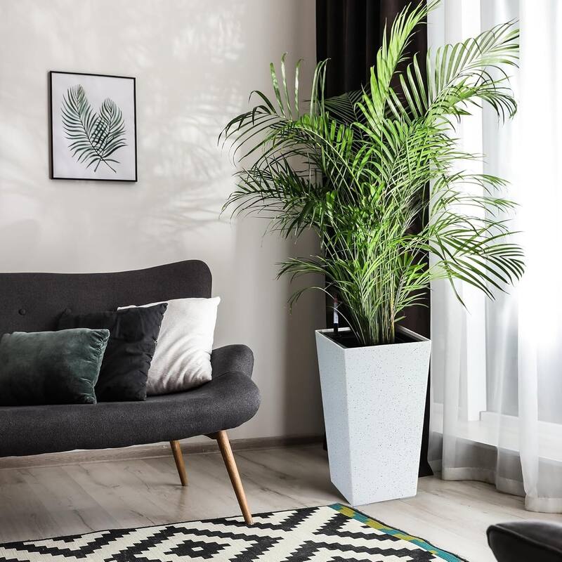 2PCS Garden Decor 21.7" Tall Indoor Outdoor Planters with Water Level Monitor