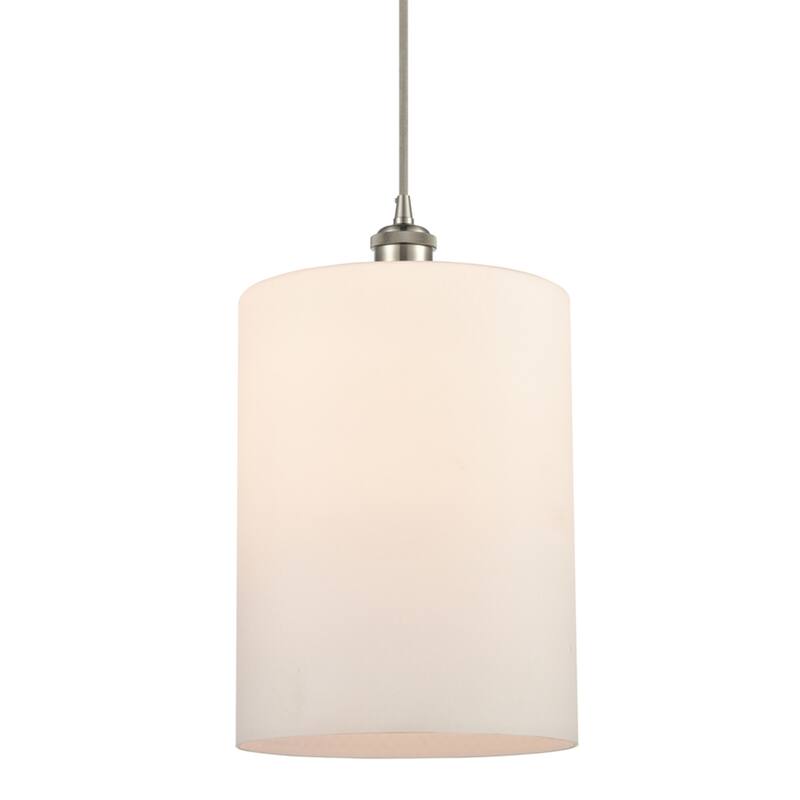 Innovations Lighting 516-1P-14-9-L Cobbleskill Pendant Cobbleskill 9" - Matte White / Brushed Satin Nickel