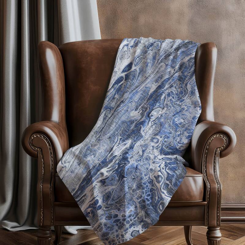 Premium Machine Washable Abstract Watercolor Sherpa Throw Blanket
