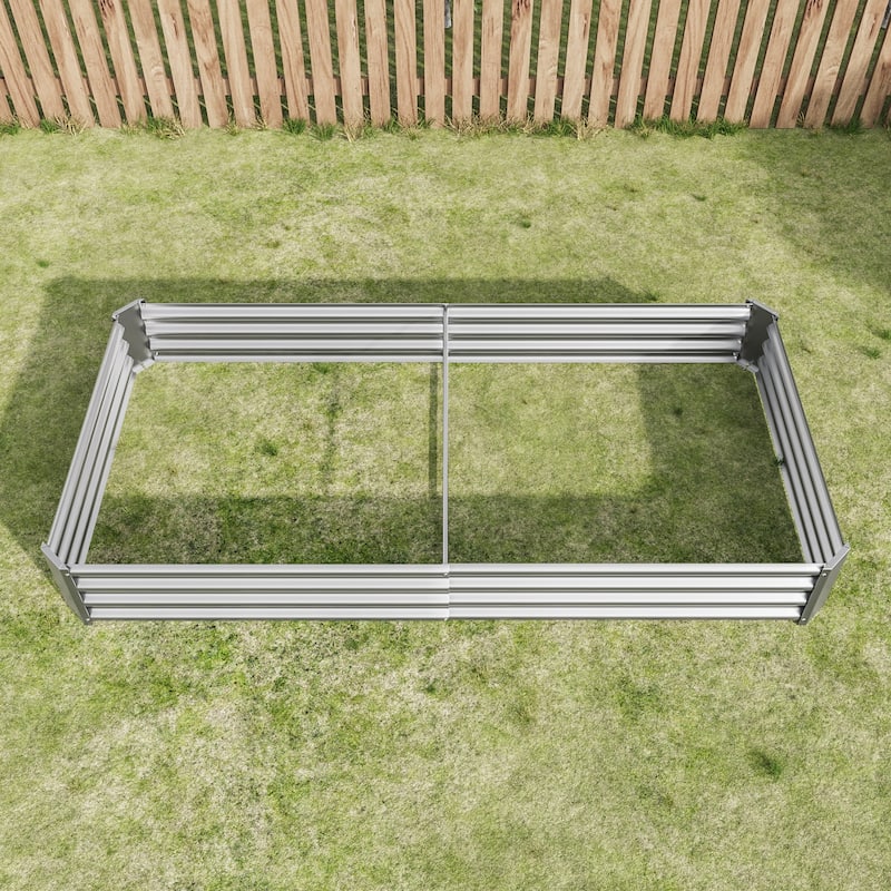 7.6x3.7x0.98ft Raised Garden Bed Kit, Metal Raised Garden Bed