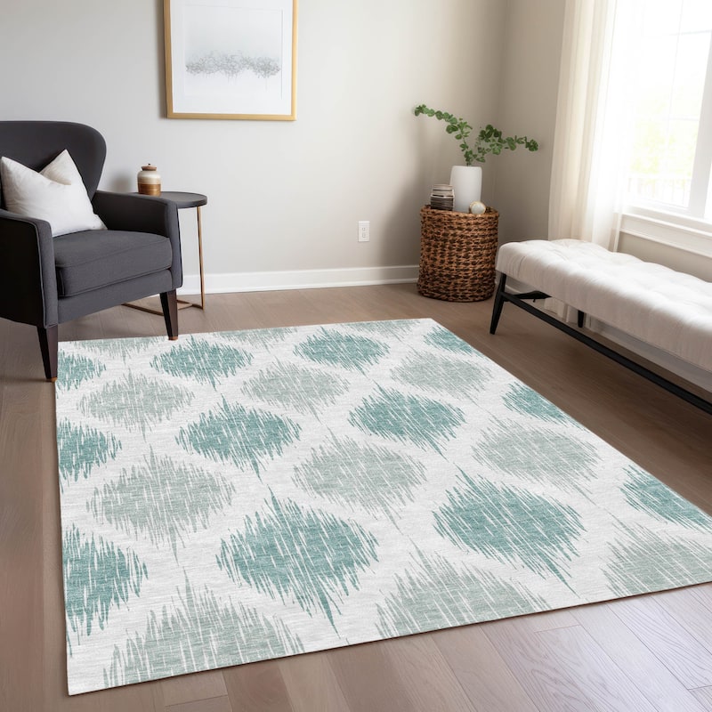 Machine Washable Indoor/ Outdoor Chantille Contemporary Geo Rug