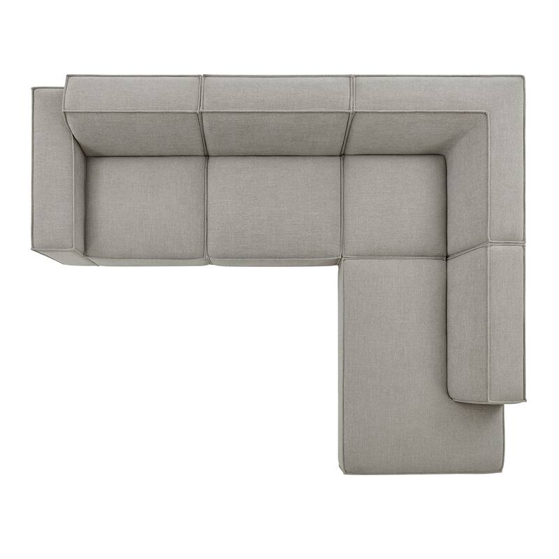 Restore 4-Piece Performance Fabric Upholstered Modular L-Shaped Sofa