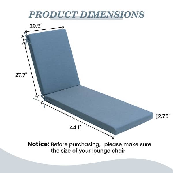 dimension image slide 8 of 20, Pellebant Outdoor Patio Chaise Lounge Cushion