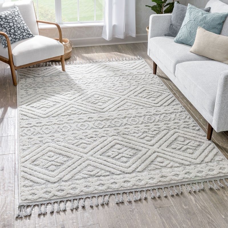 Well Woven Salem Eliana Tribal Moroccan Diamond High-Low Area Rug