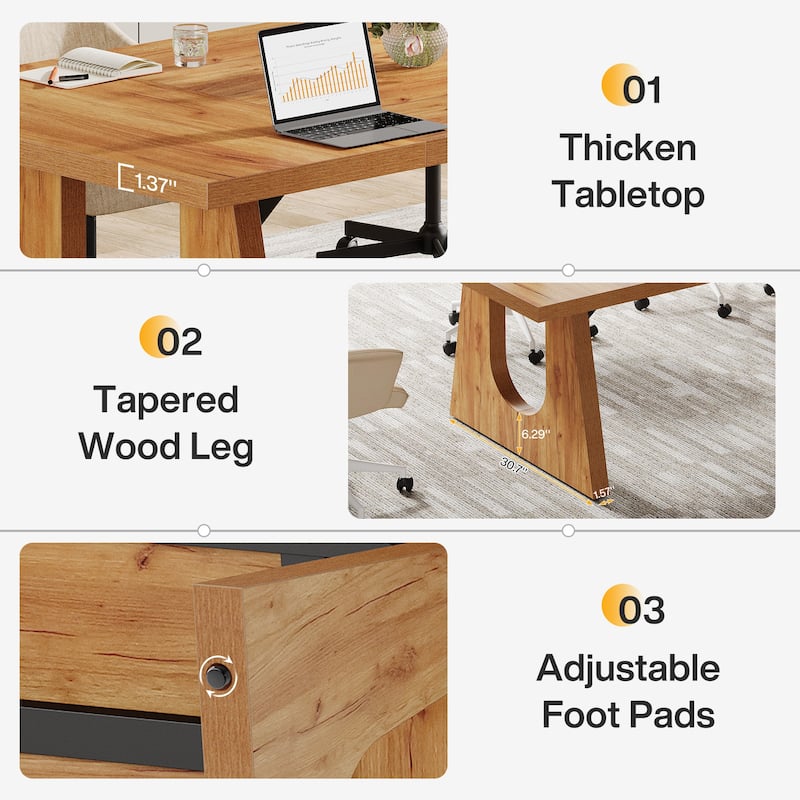 Wood Conference Table Oka Rectangular Office Meeting Room Desk