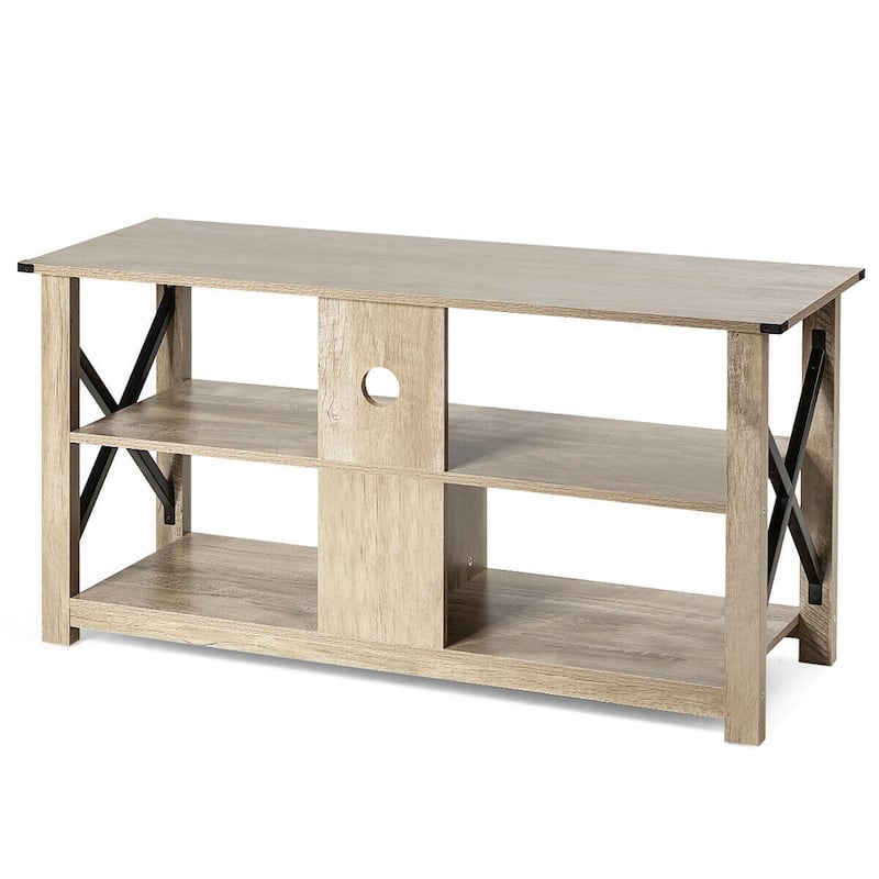 Gymax 3-Tier TV Stand Entertainment Center for TV's up to 55'' w/ Open - 47'' x 16'' x 23.5''