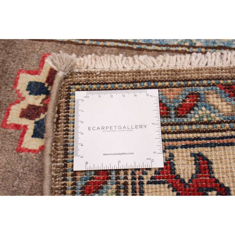 ECARPETGALLERY Hand-knotted Uzbek Ghazni Taupe Wool Rug - 2'8 x 9'7