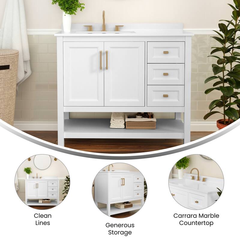 James Allan FFIR85187 42" Free Standing Single Basin Vanity Set with