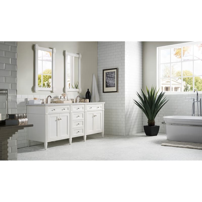 James Martin Vanities Brittany 72" Double Vanity, Bright White