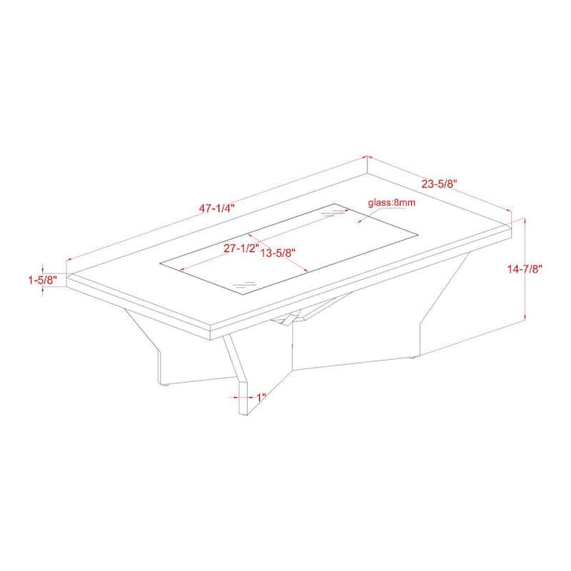 Ameena Contemporary Glass Insert Top Coffee Table by Furniture of America