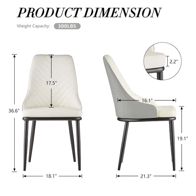 Faux Leather Upholstered Dining Chairs, Set of 4 - 18.1"W x 21.3"W x 36.6"H