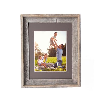 16x20 Natural Weathered Grey Picture Frame with Plexiglass Holder