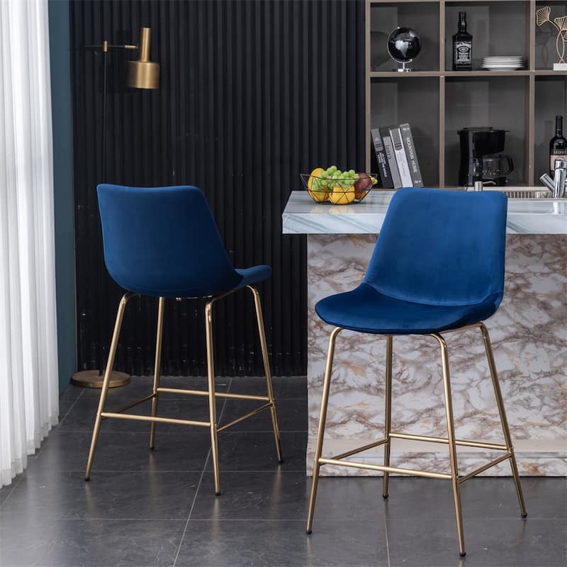 Modern Velvet 26.50 Counter Height Stool,Set of 2