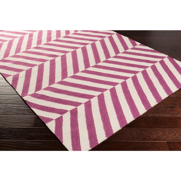 Flatweave Lugano Striped Wool Area Rug Overstock 9530103