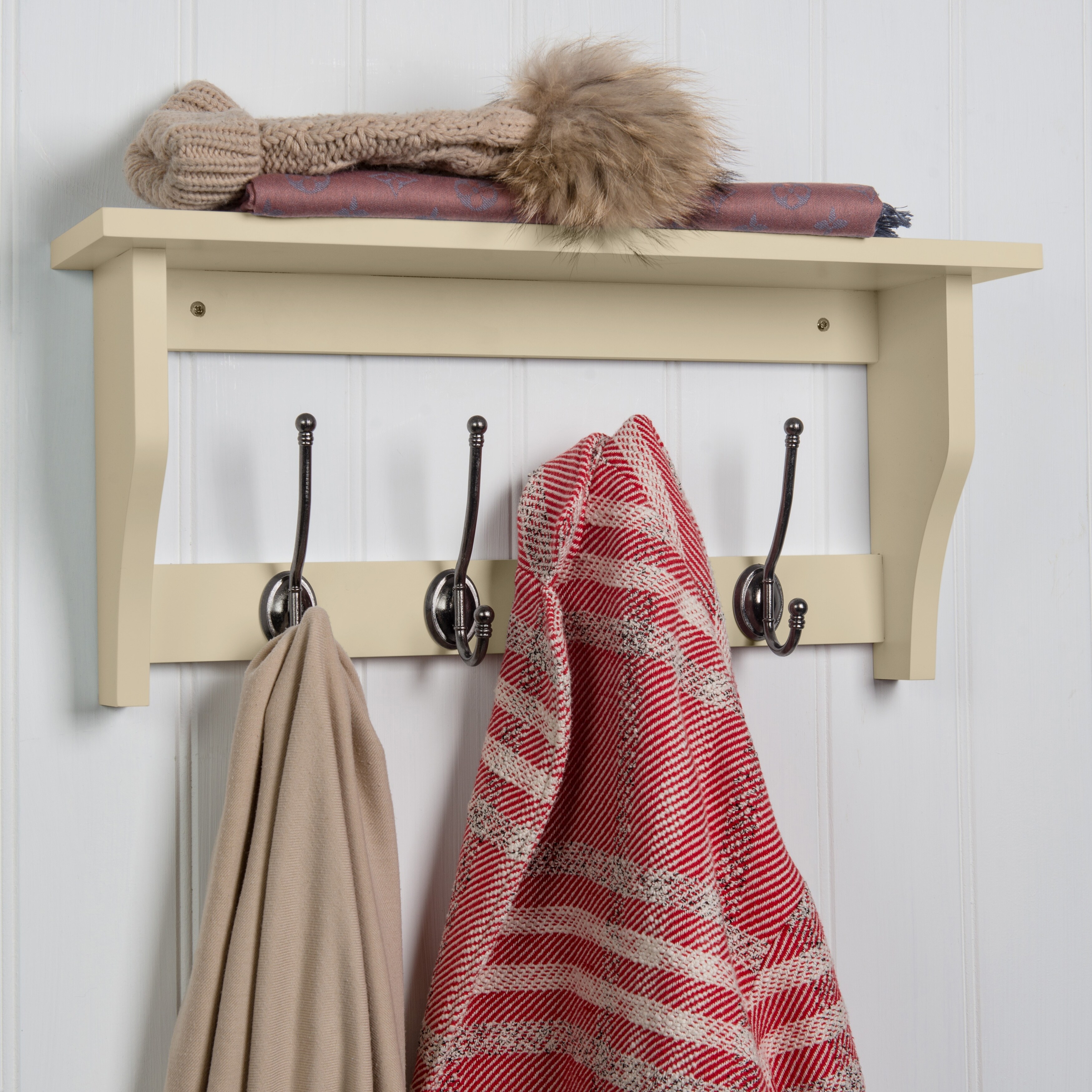 Shop Wall Mounted Heavy Duty Hat And Coat Shelf Rack On Sale
