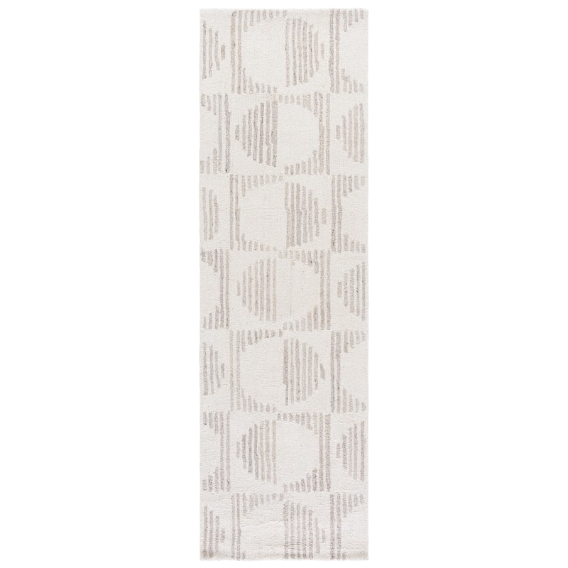 SAFAVIEH Handmade Metro Valeska Wool Rug - 2'3" x 8' Runner - Natural/Ivory