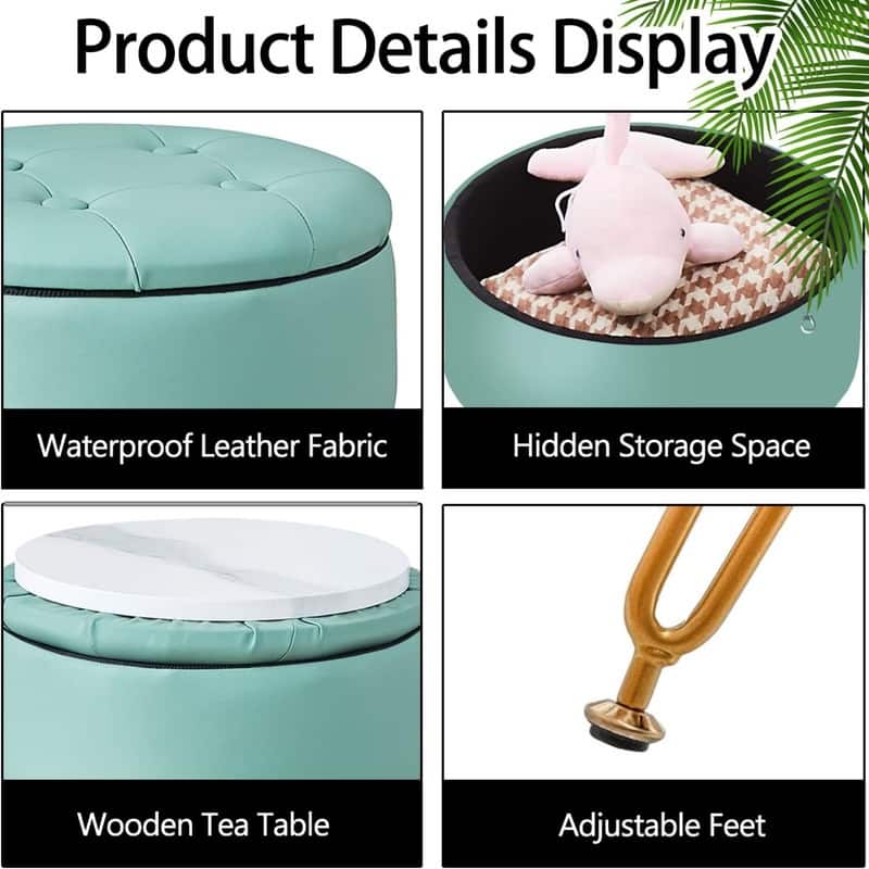 Storage Round Ottoman Multifunctional