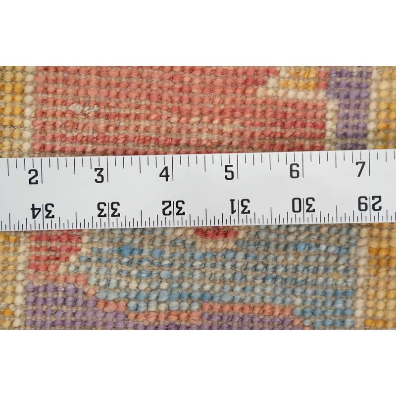Hand Knotted Oriental 100% Wool Carpet Transitional Floral Purples Oushak Area Rug - 6' 8'' X 5' 1''