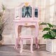 preview thumbnail 5 of 11, 2-in-1 Princess Vanity Set,Princess Makeup Table with Mirror