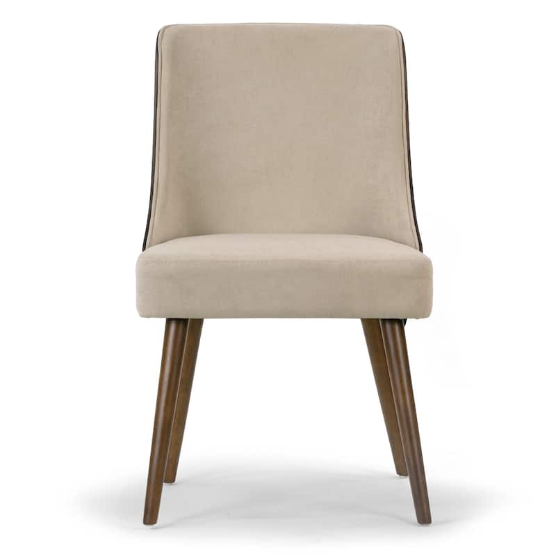 Asma Beige Fabric Chair with Dark Brown Bentwood Back (Set of 2)