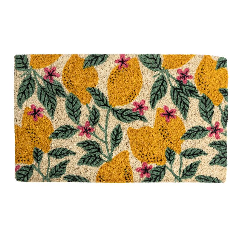 Entryways Lemons Handwoven Coconut Fiber Doormat