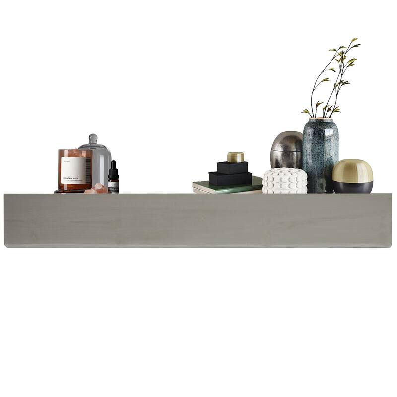 72" Fireplace Mantel Fir Wood Wall-Mounted & Floating Shelf - Grey