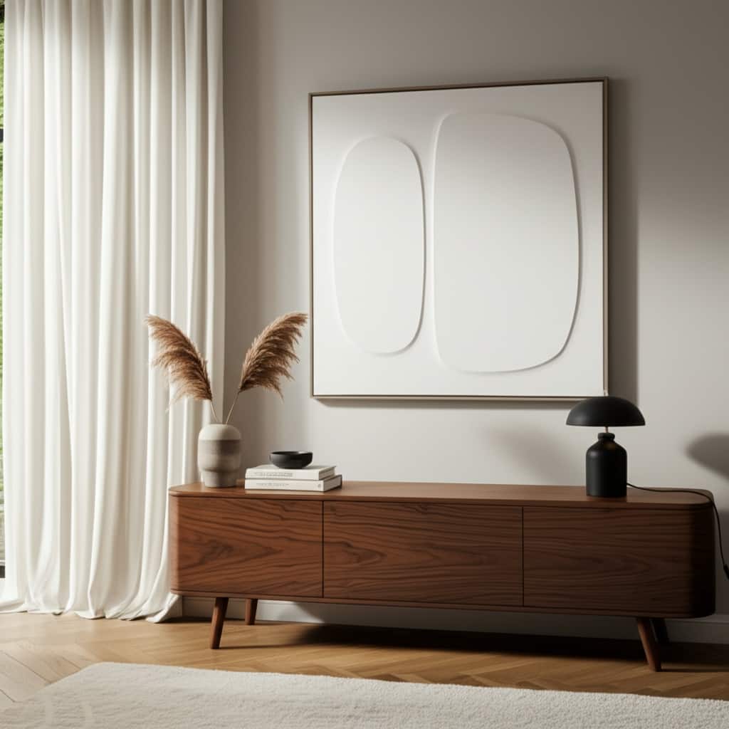 Canvas Wall Art Abstract 3D Framed Modern Decor - 40" White