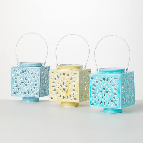 Sullivans Mediterranean Pierced Lanterns - Set of 3