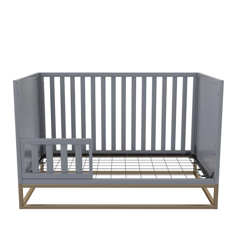 Little Seeds Haven 3 in 1 Convertible Wood Crib with Metal Base