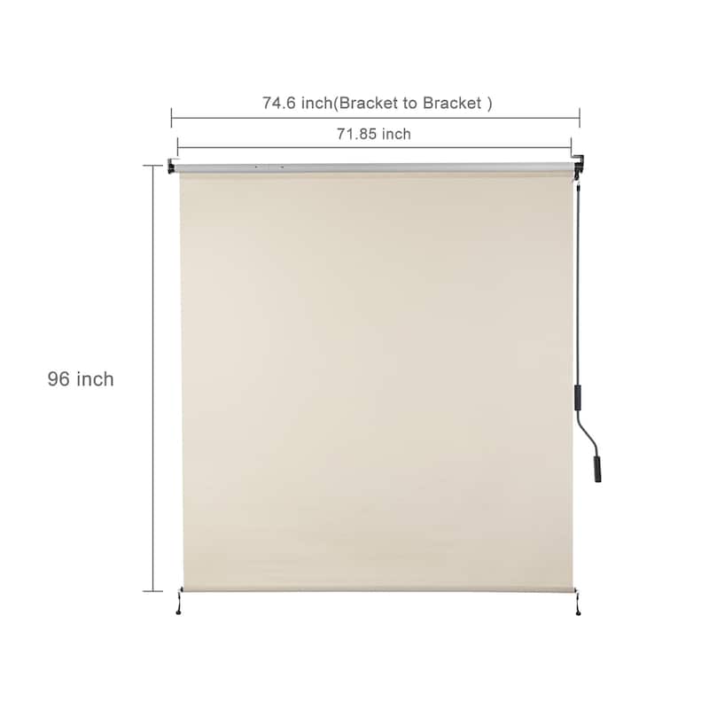 Aoodor 5% Openness Cordless Solar Fabric Roller Shade, 95% UV Protection Blinds