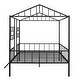 preview thumbnail 12 of 12, Black Full Size Metal House Bed Frame with Slatted Support (No Box Spring Needed)