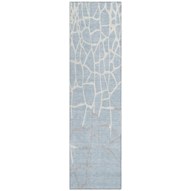 Machine Washable Indoor/ Outdoor Abstract Webby Chantille Rug