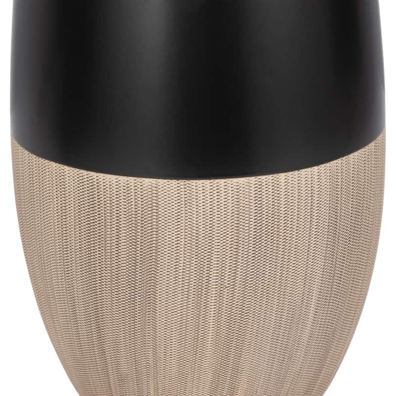 Sagebrook Home 17" Ceramic Vase Contemporary Two Tone Black and Beige Vase For Decorative Table Accent