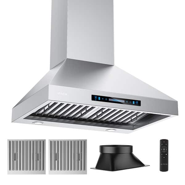 IKTCH 30 inch Vent Wall Mount Range Hood 900 CFM Efficient Smoke