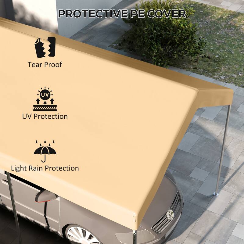 Outsunny 10' x 20' Carport Replacement Top Canopy Cover, Waterproof and UV Protected Garage Car Port Cover